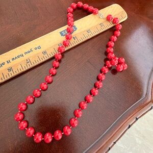 Vintage Red Bead Necklace